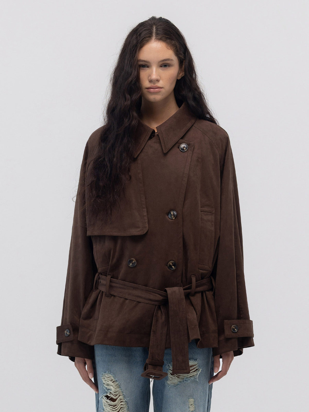 MUTE SUEDE TRENCH JACKET