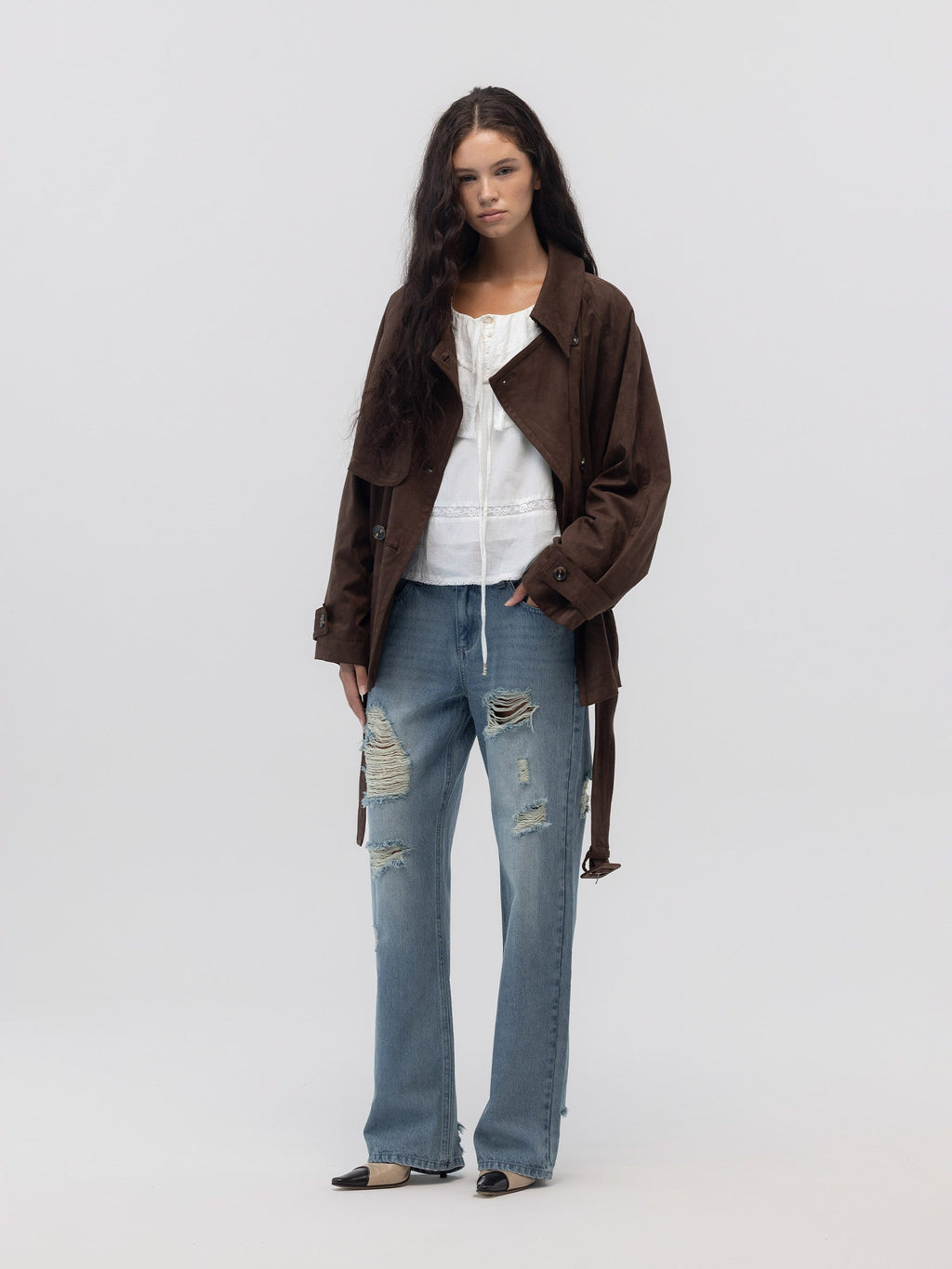 MUTE SUEDE TRENCH JACKET