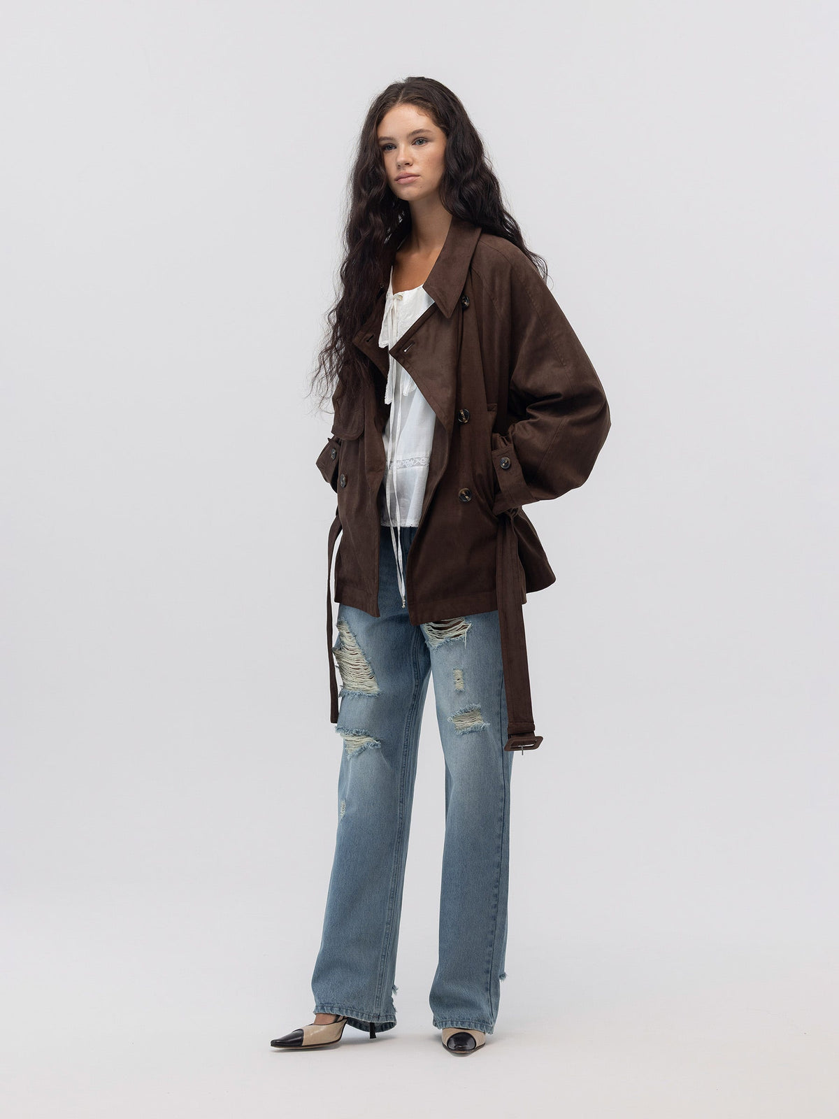 MUTE SUEDE TRENCH JACKET