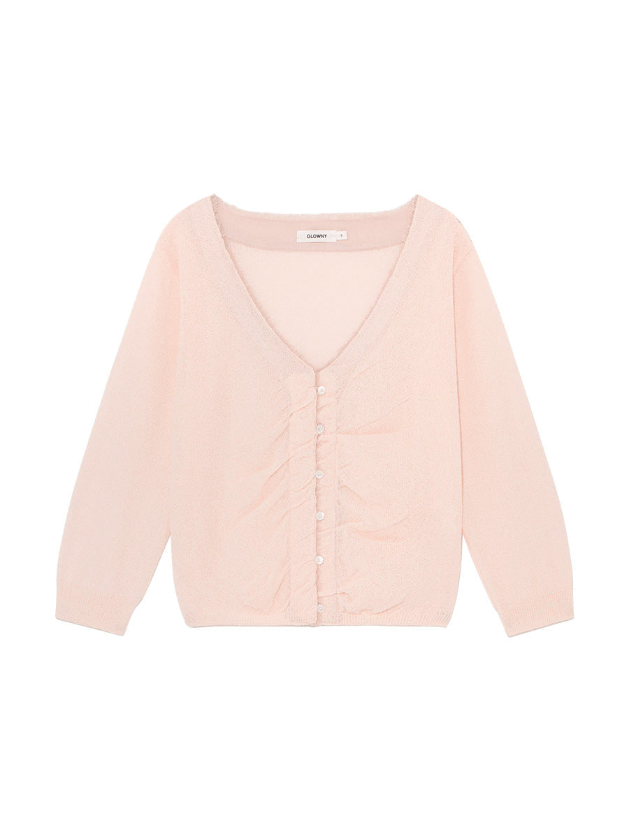 SHERBET V-NECK FRINGE CARDIGAN