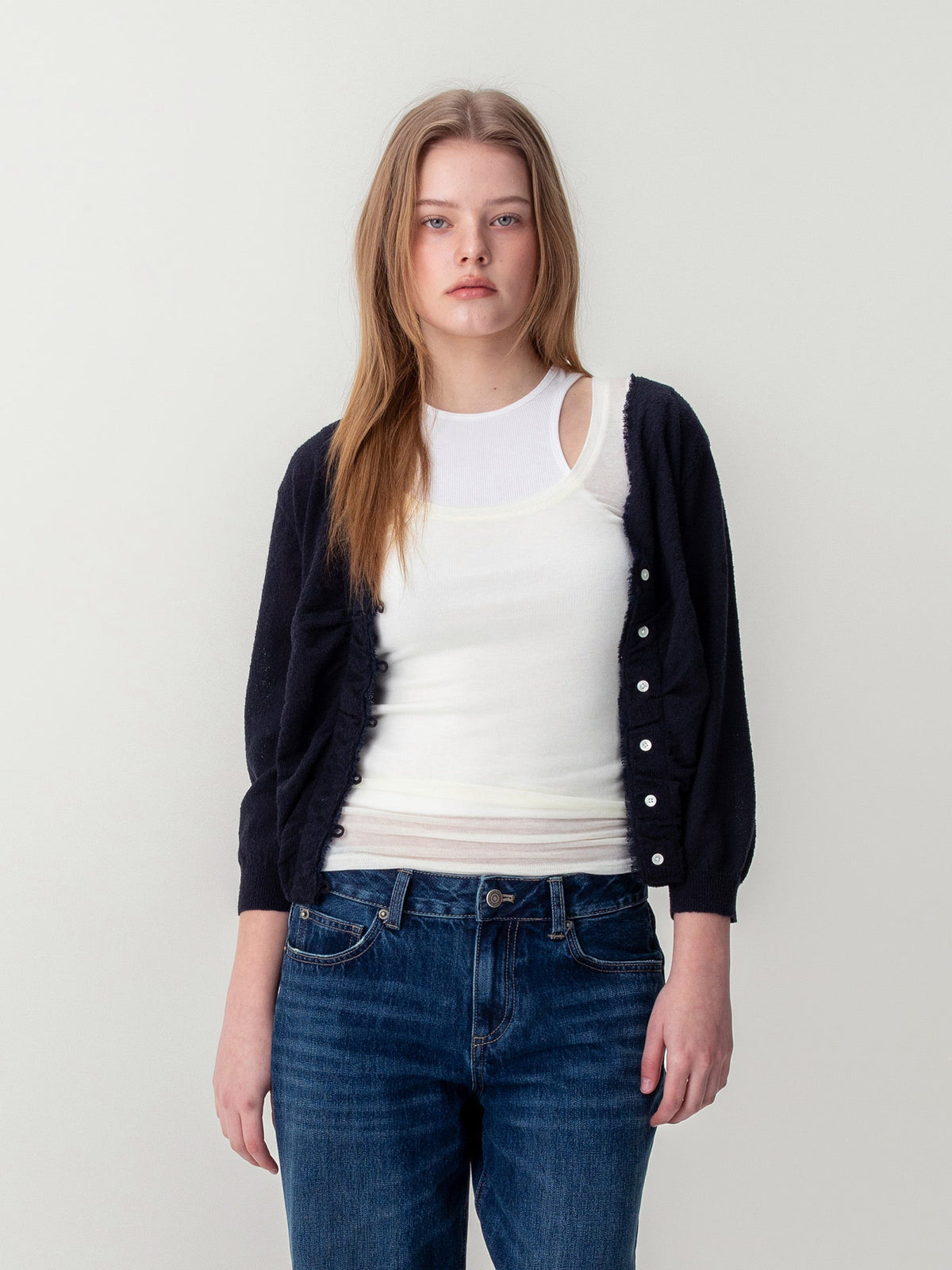 SHERBET V-NECK FRINGE CARDIGAN