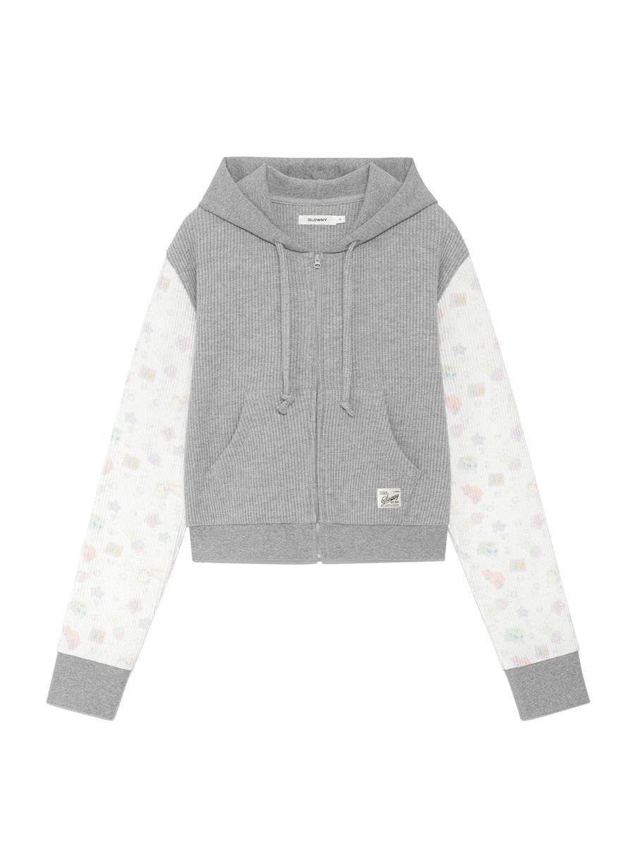 CONTRAST DREAMY WAFFLE HOODIE