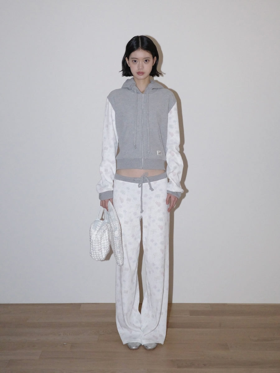 CONTRAST DREAMY WAFFLE HOODIE