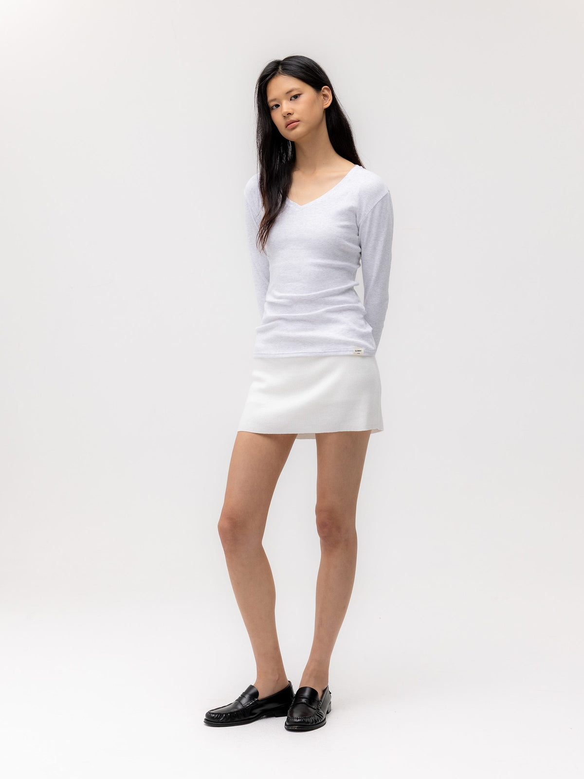 G CLASSIC V-NECK RIB LONG SLEEVE