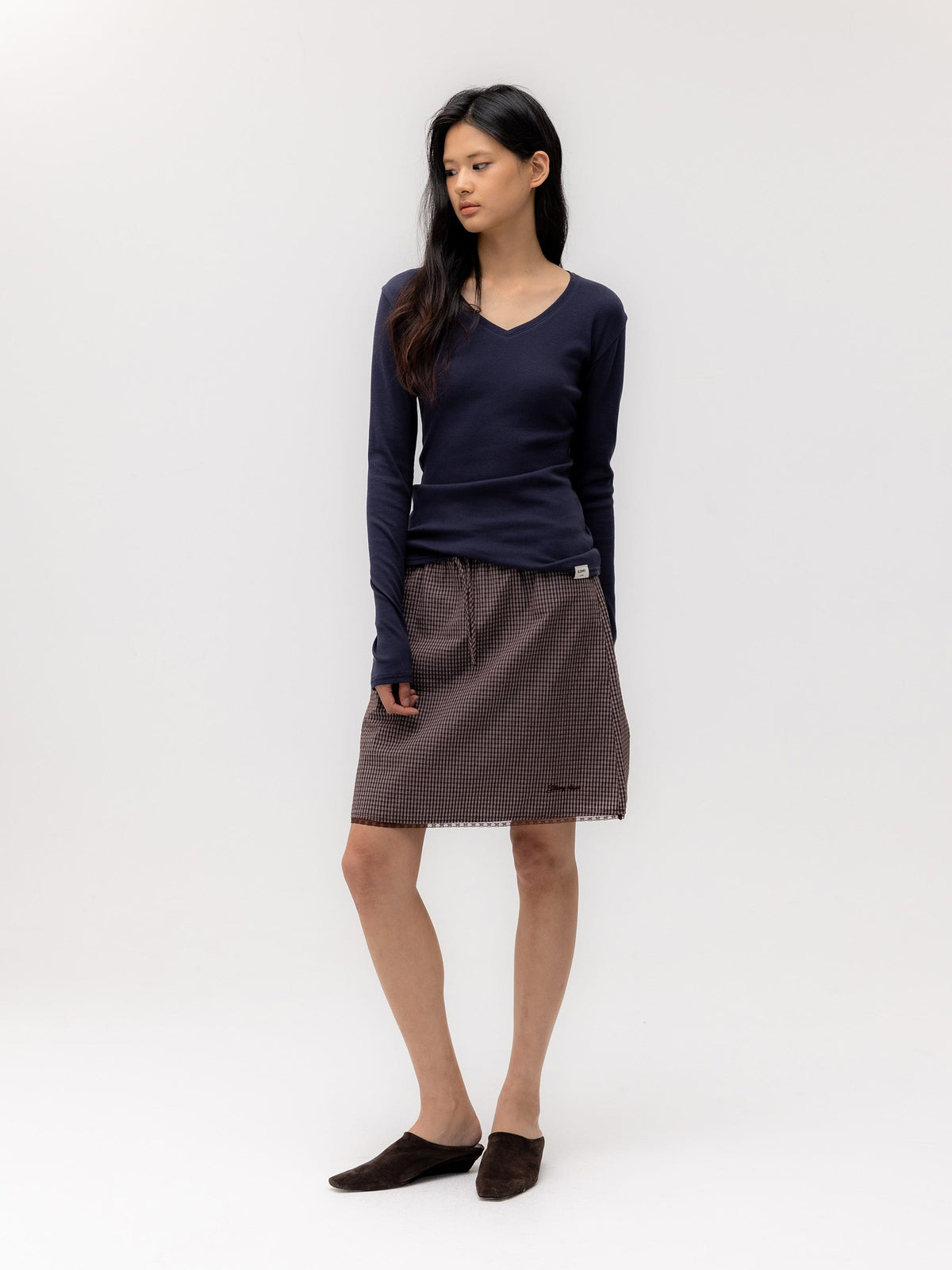 G CLASSIC V-NECK RIB LONG SLEEVE