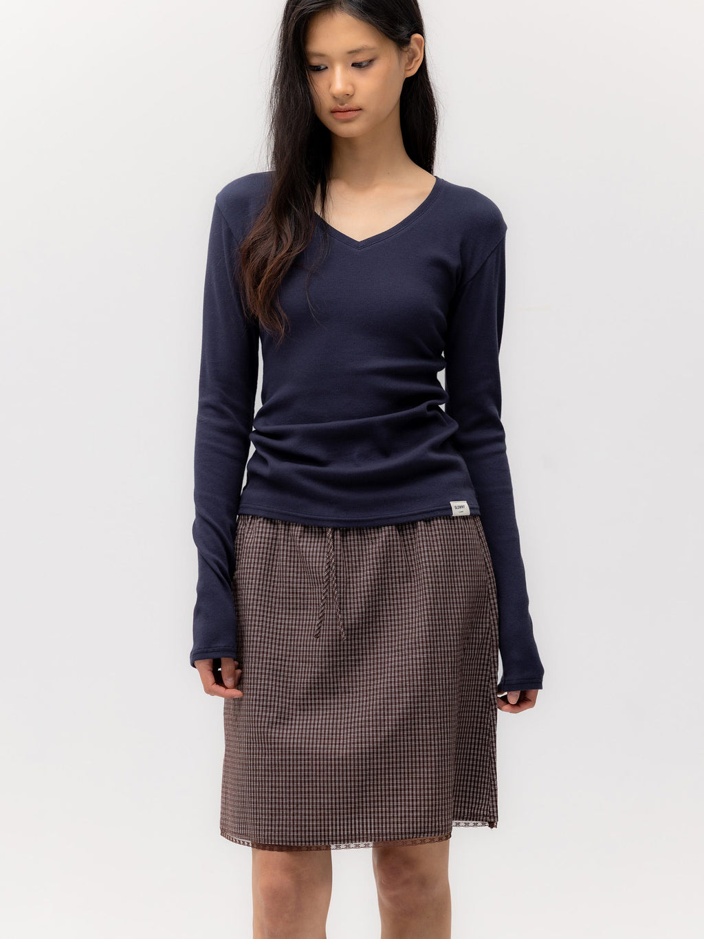 G CLASSIC V-NECK RIB LONG SLEEVE