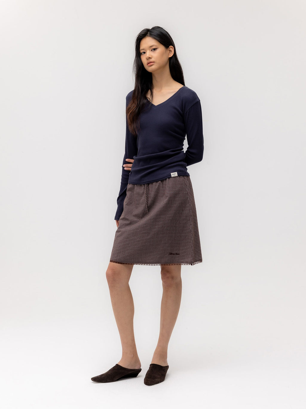 G CLASSIC V-NECK RIB LONG SLEEVE