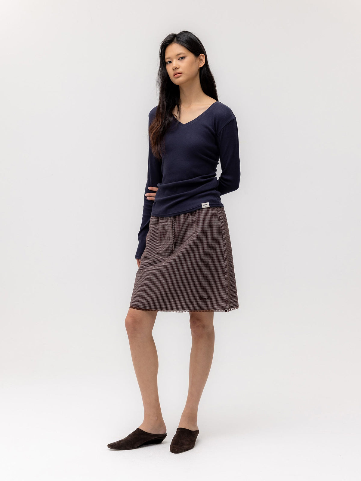 G CLASSIC V-NECK RIB LONG SLEEVE
