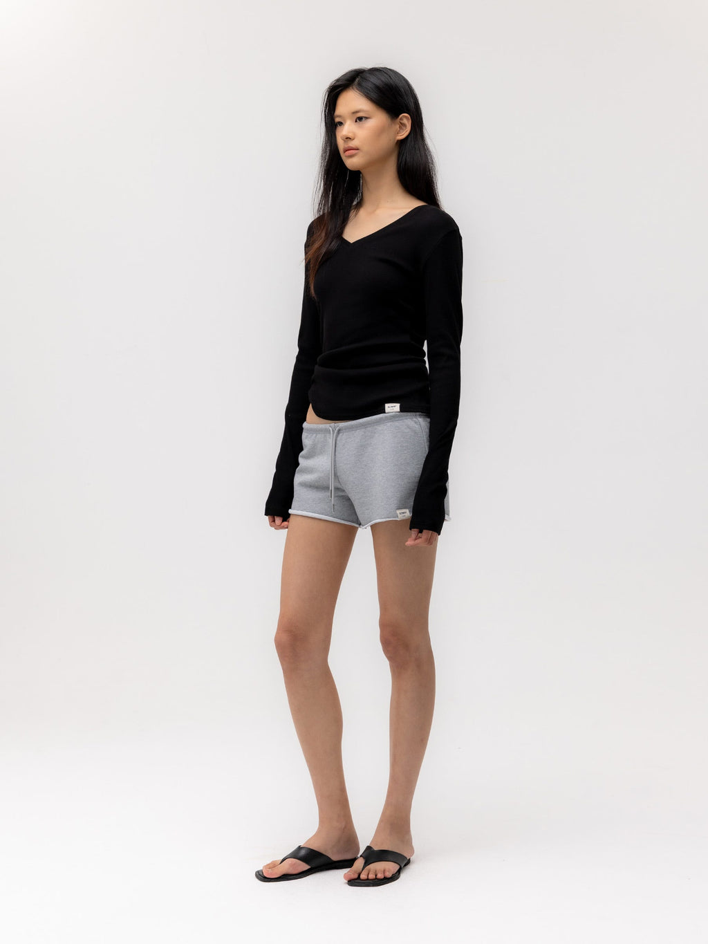 G CLASSIC V-NECK RIB LONG SLEEVE