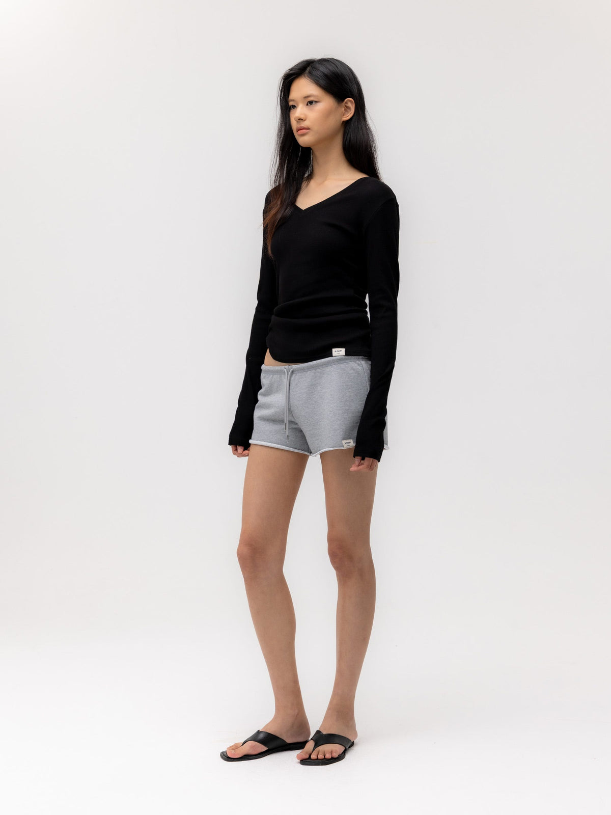 G CLASSIC V-NECK RIB LONG SLEEVE