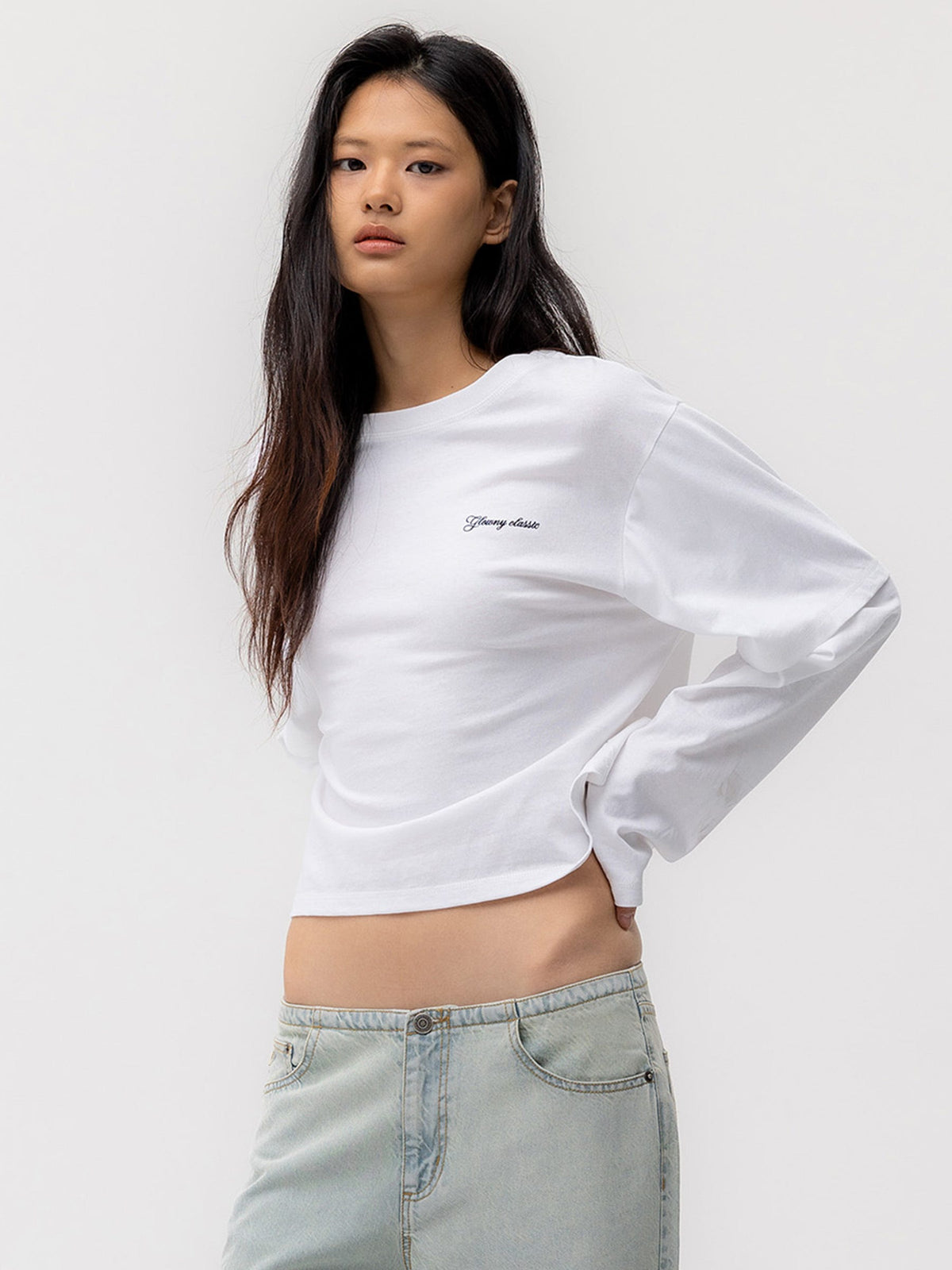 G DOUBLE SLEEVE LETTER TEE