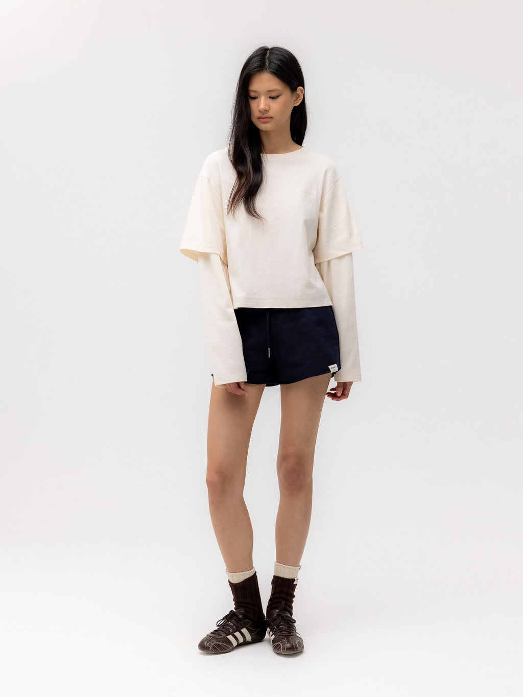 G DOUBLE SLEEVE LETTER TEE