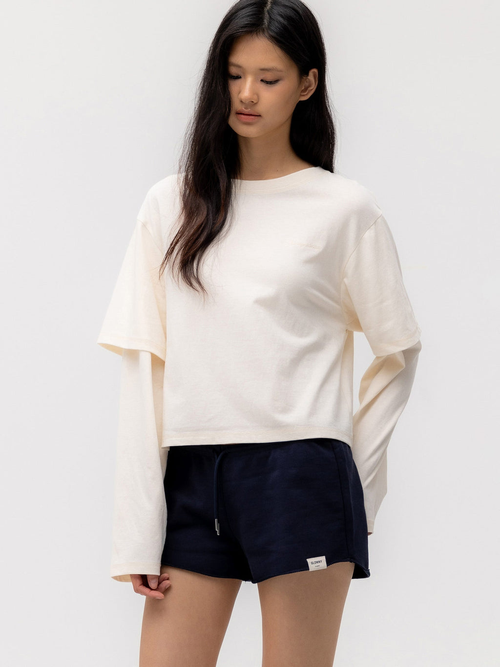 G DOUBLE SLEEVE LETTER TEE