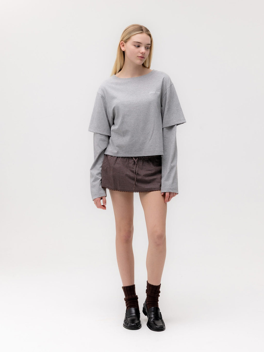 G DOUBLE SLEEVE LETTER TEE