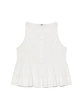 G RUFFLED BUTTON BLOUSE