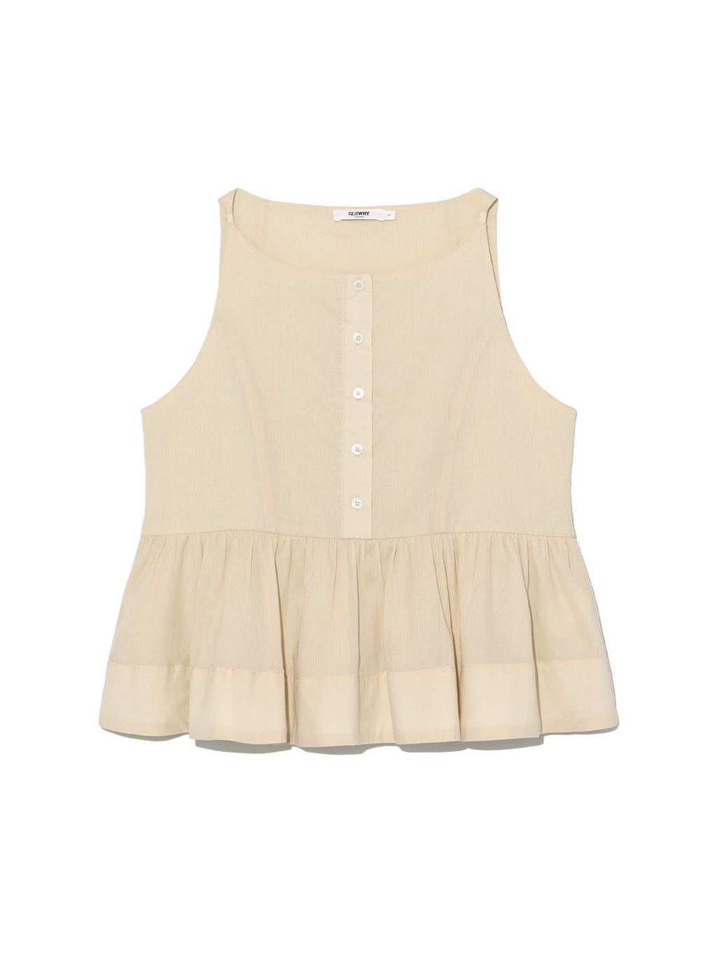 G RUFFLED BUTTON BLOUSE