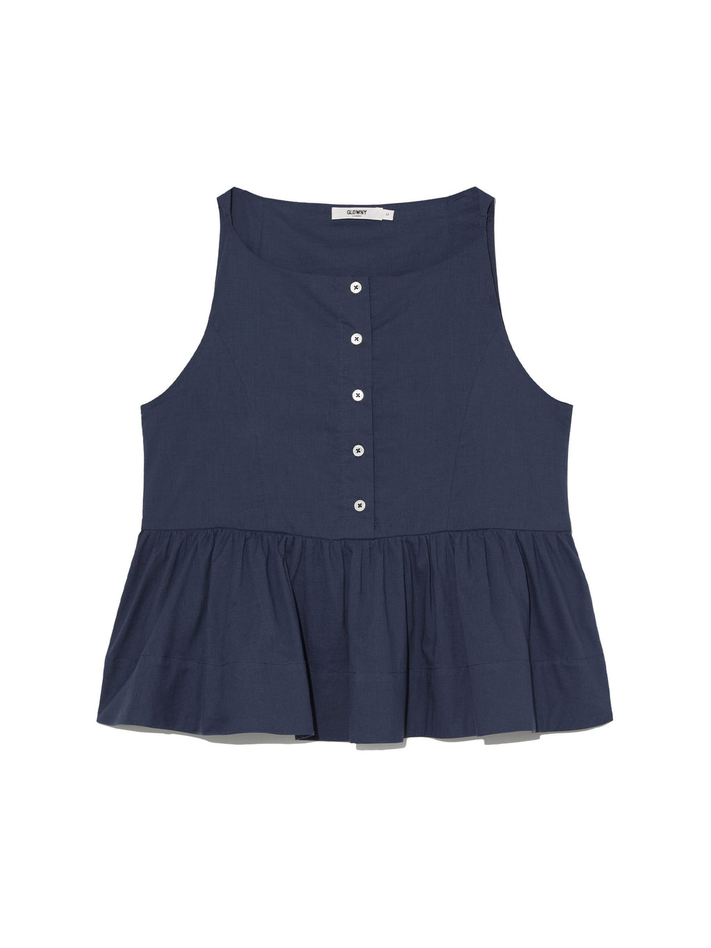 G RUFFLED BUTTON BLOUSE