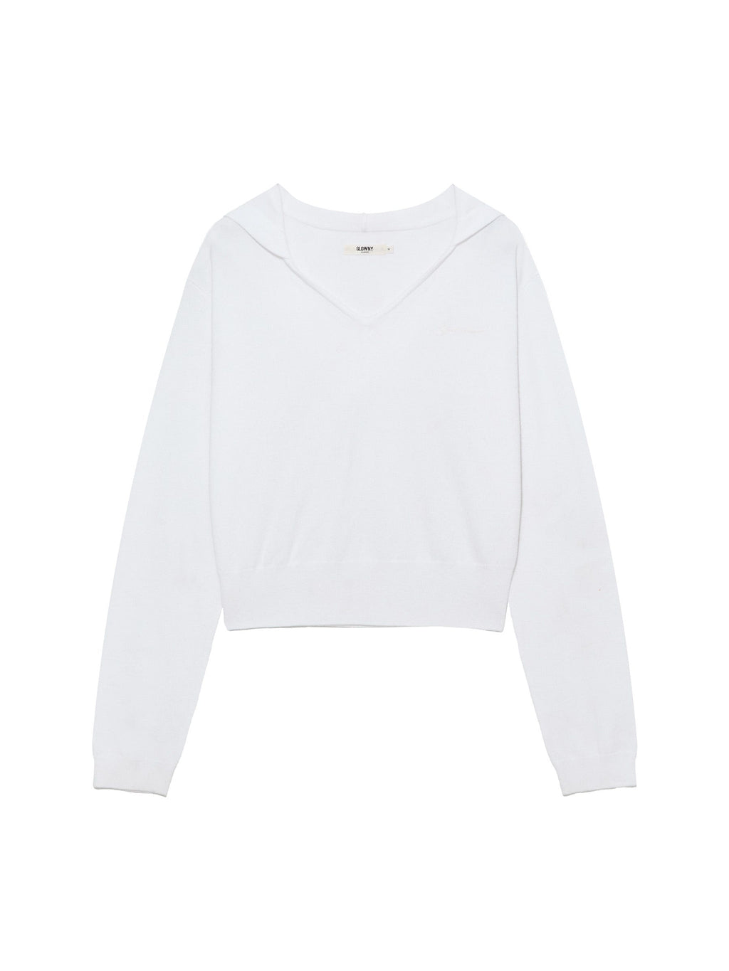 G HUG V-NECK KNIT HOODIE