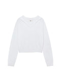 G HUG V-NECK KNIT HOODIE