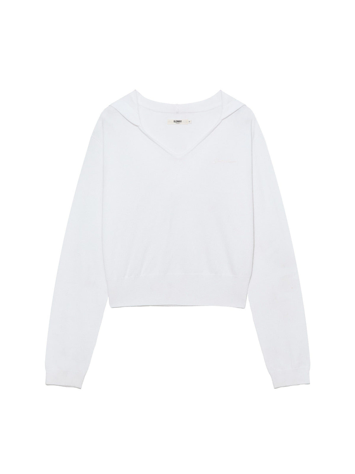 G HUG V-NECK KNIT HOODIE