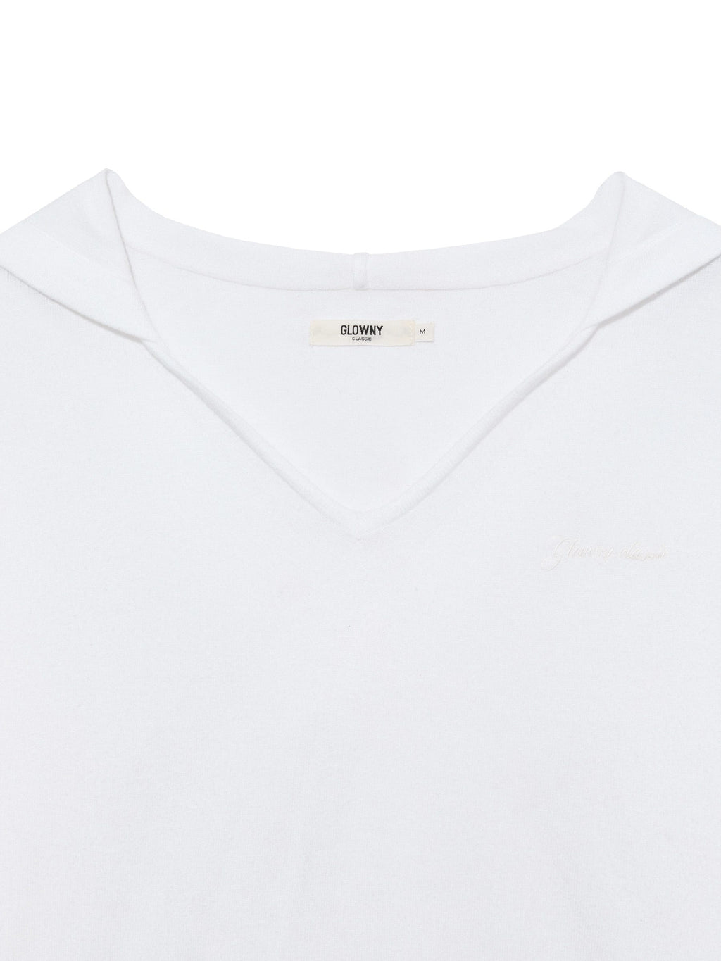 G HUG V-NECK KNIT HOODIE