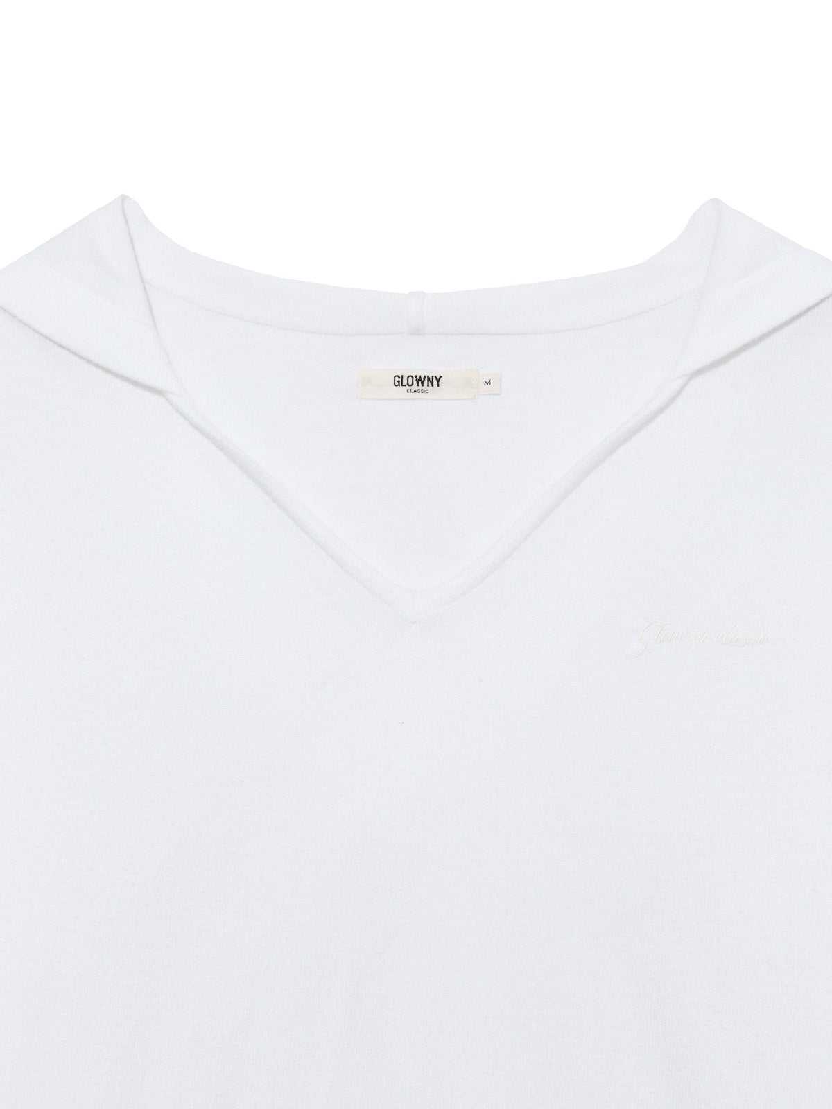 G HUG V-NECK KNIT HOODIE