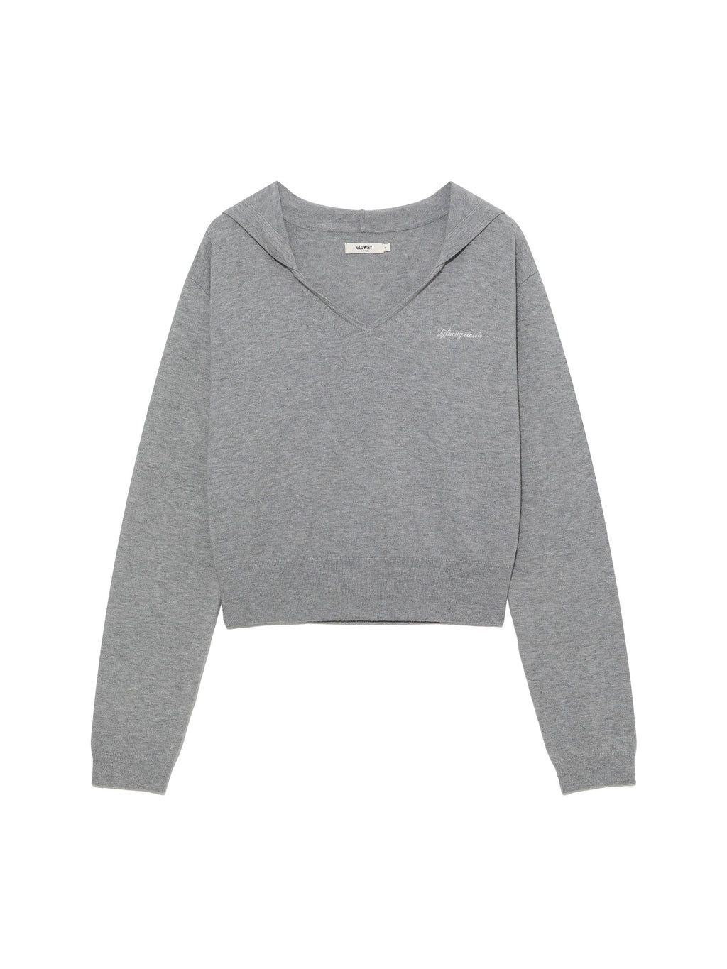 G HUG V-NECK KNIT HOODIE
