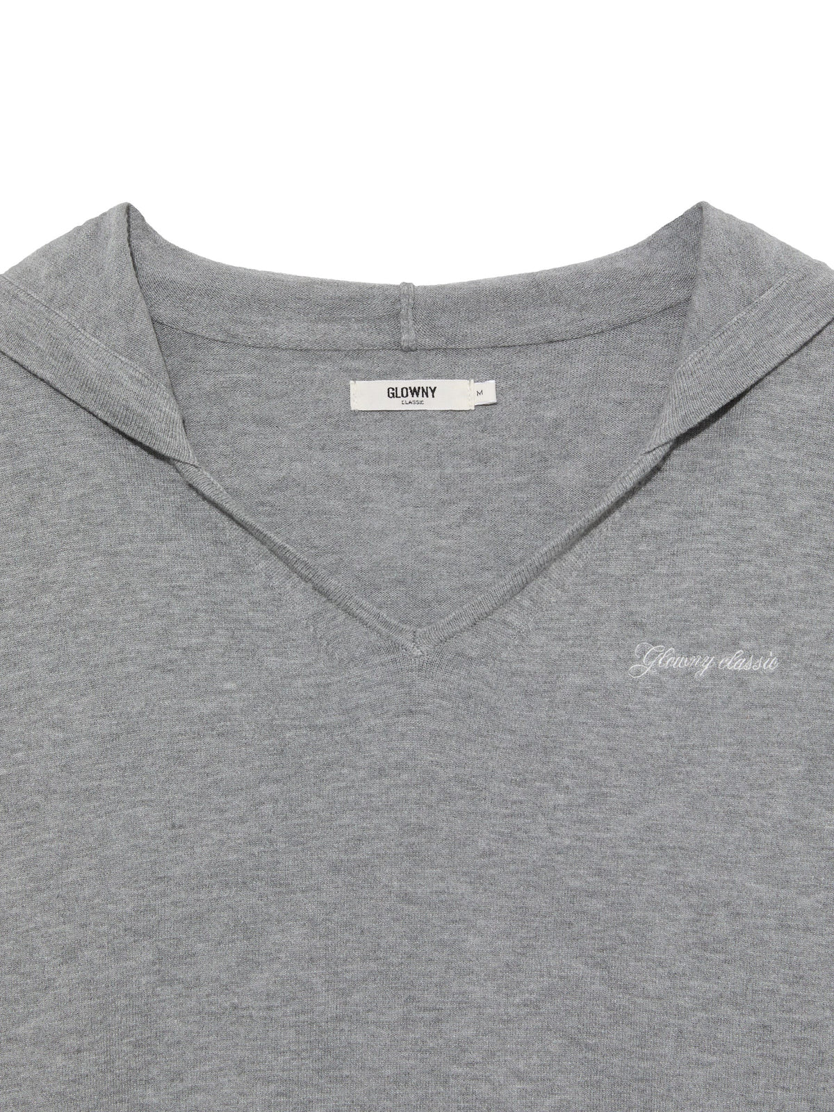 G HUG V-NECK KNIT HOODIE