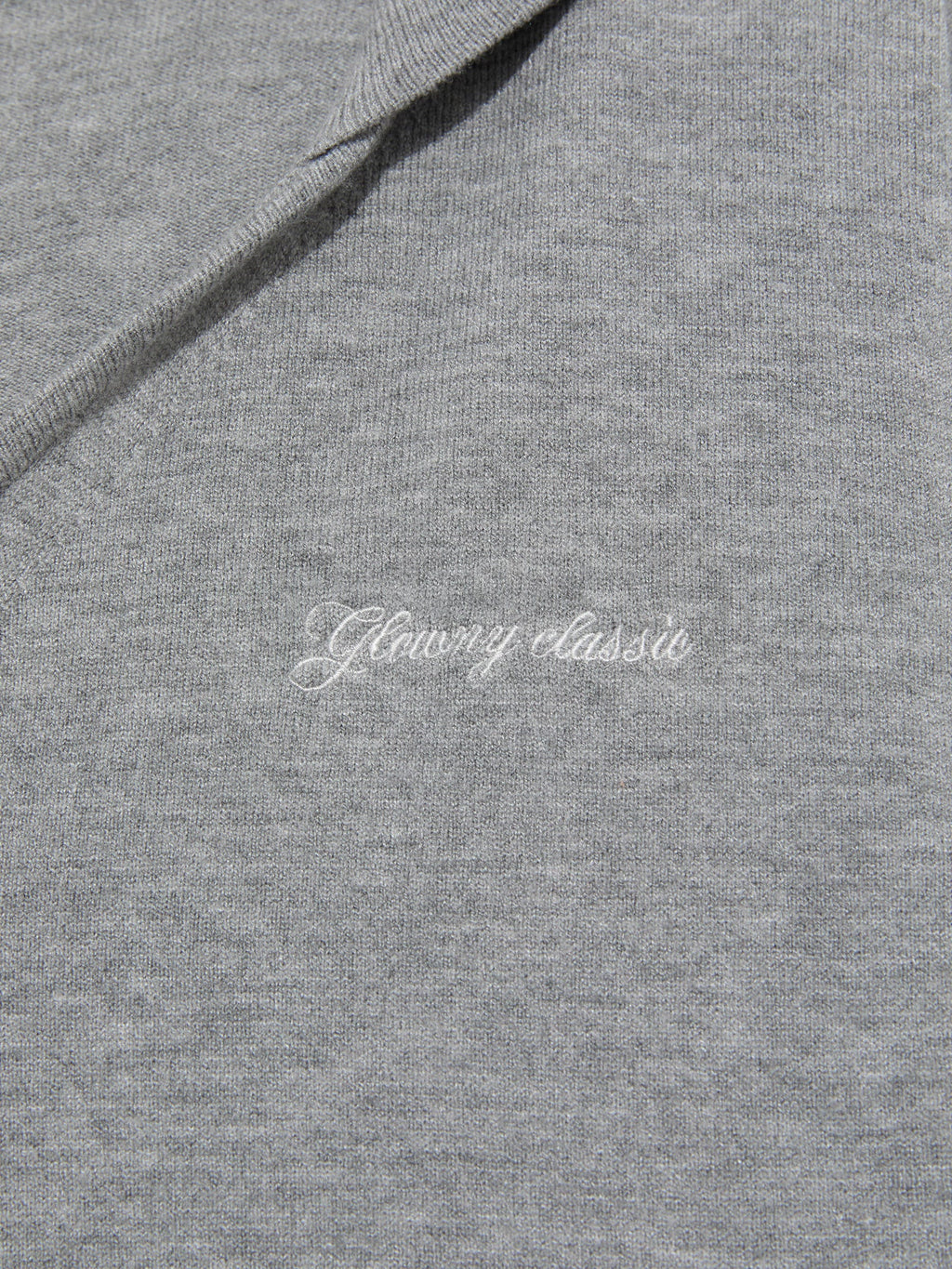 G HUG V-NECK KNIT HOODIE