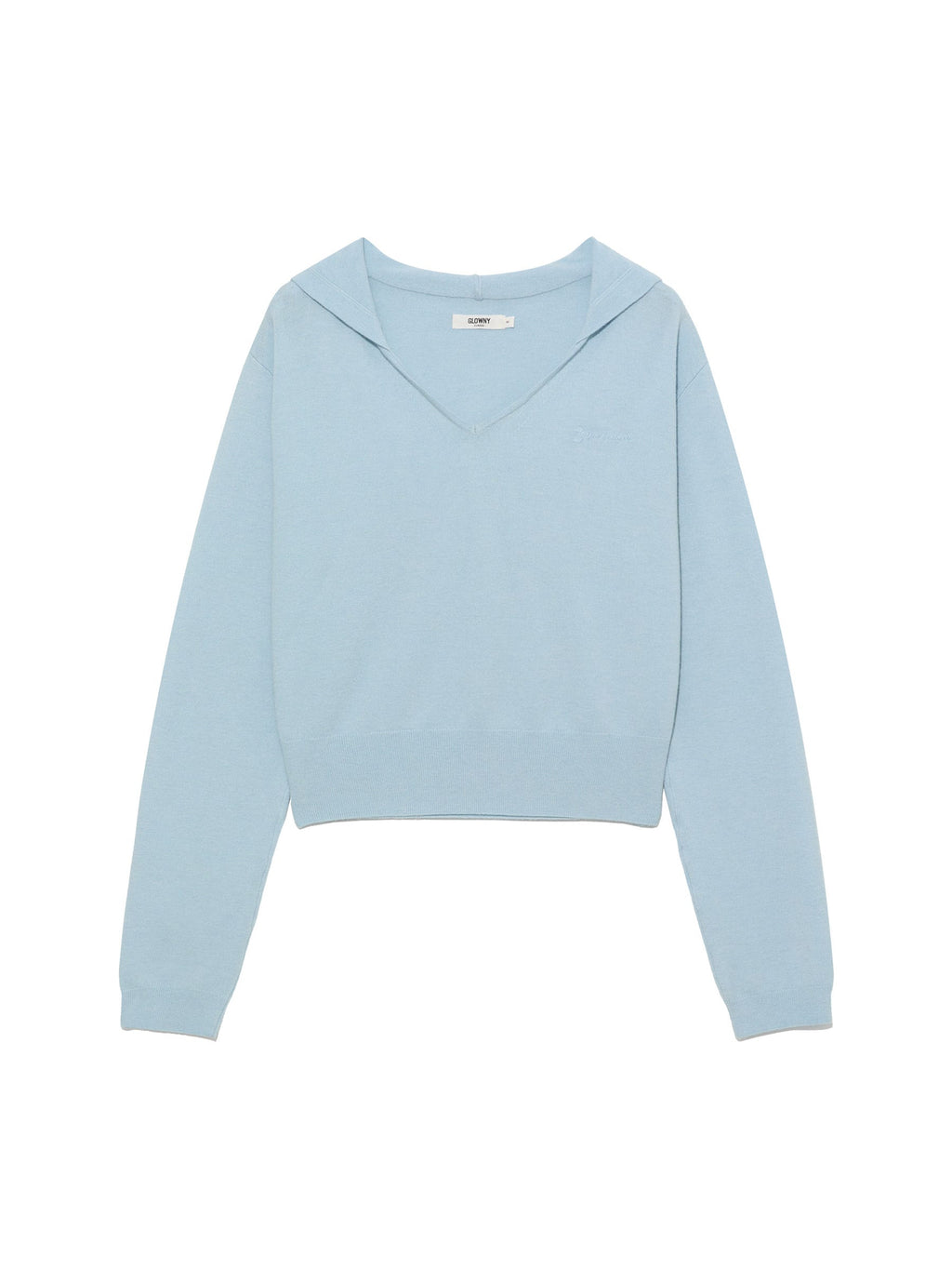 G HUG V-NECK KNIT HOODIE