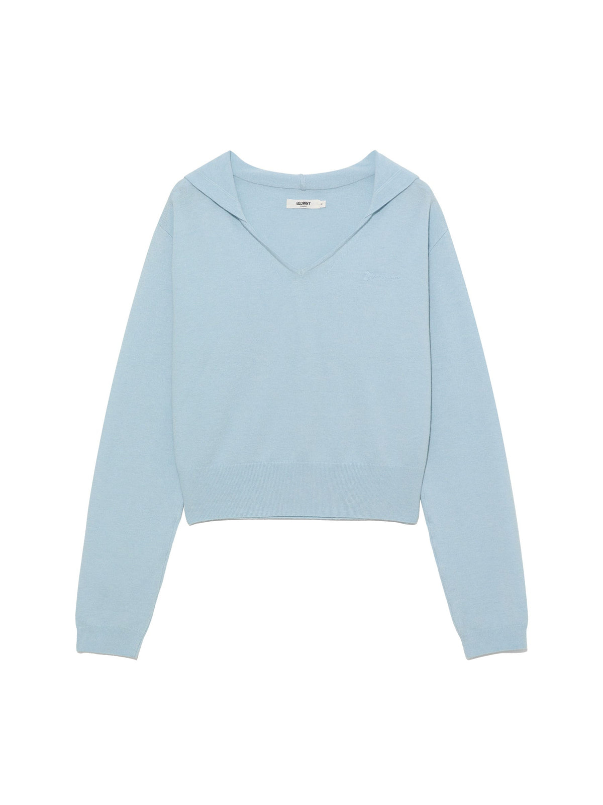 G HUG V-NECK KNIT HOODIE