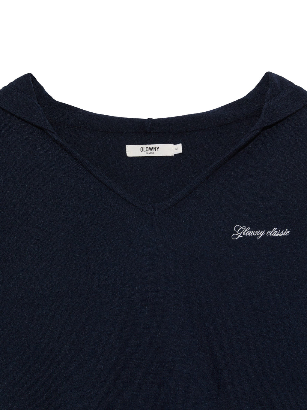 G HUG V-NECK KNIT HOODIE