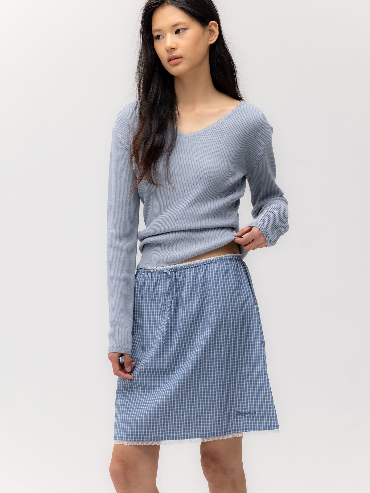 G CLASSIC RIB V-NECK KNIT