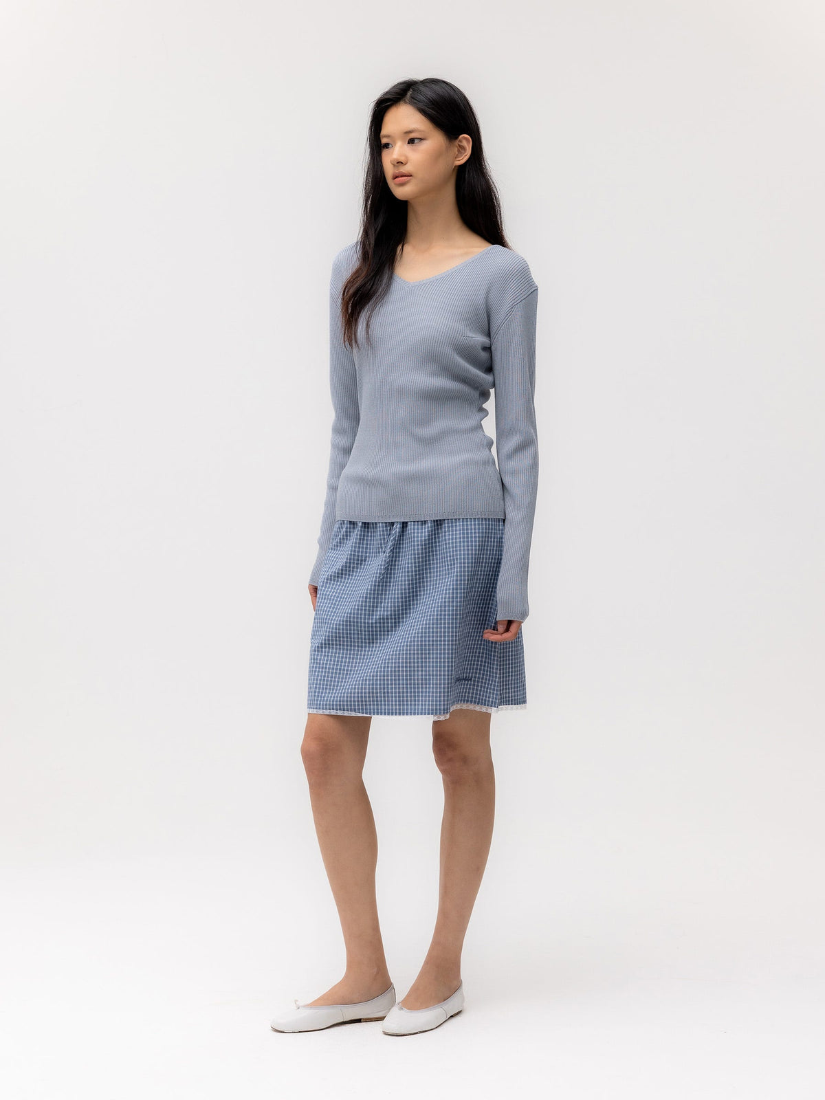 G CLASSIC RIB V-NECK KNIT