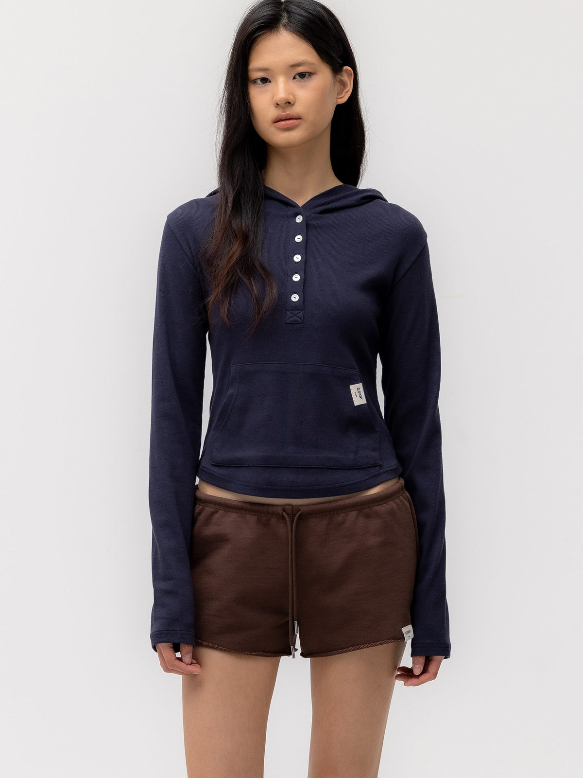 G FINE BUTTON HOODIE