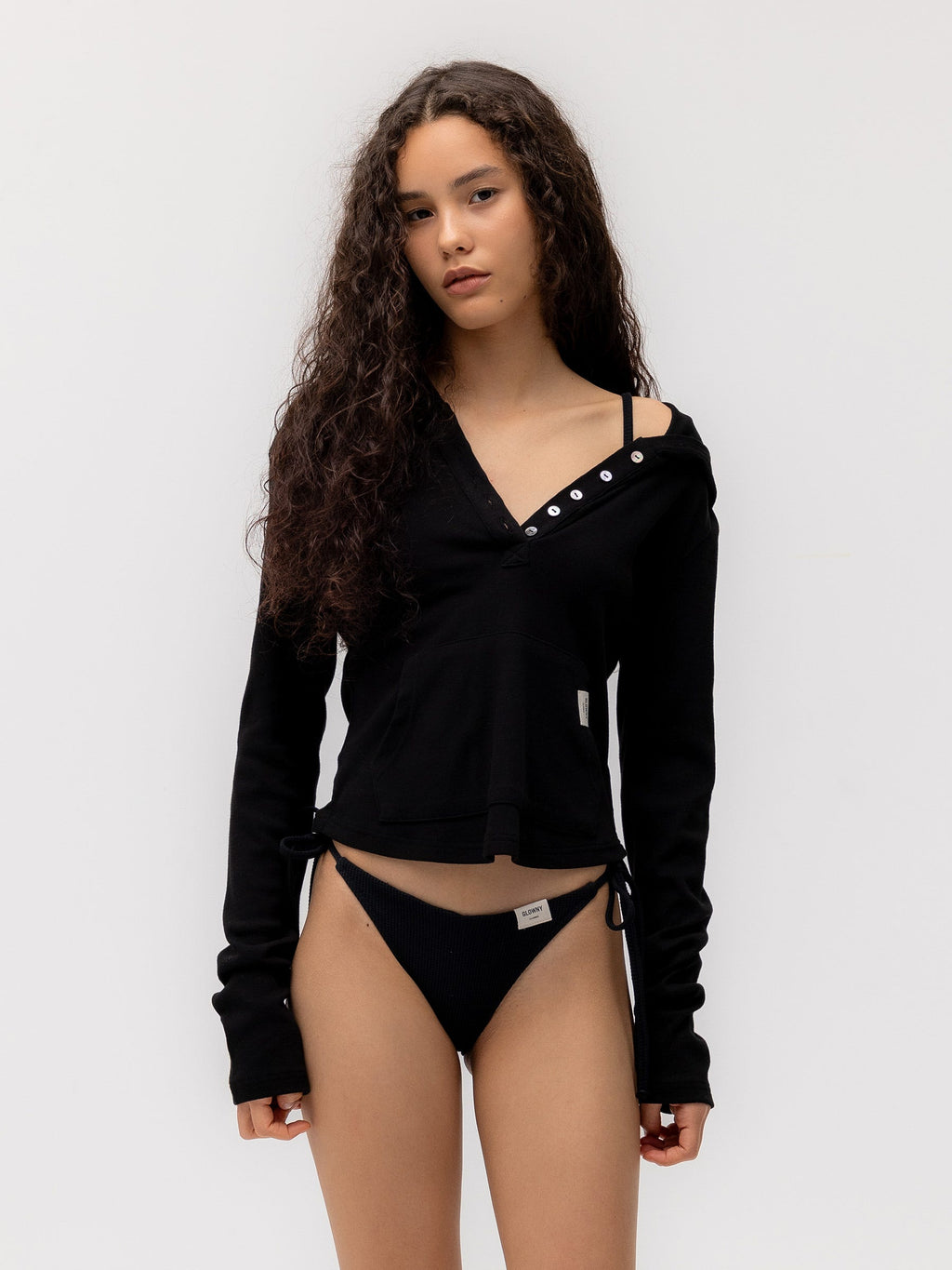 G FINE BUTTON HOODIE