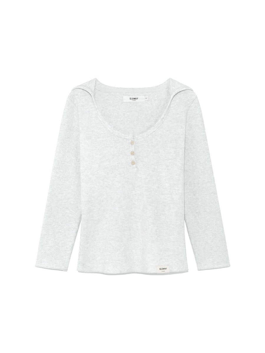 3/4 G WAFFLE BUTTON FLY TEE