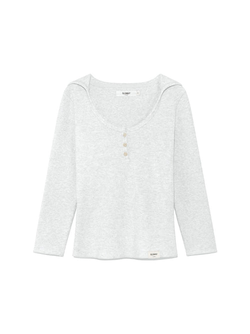 3/4 G WAFFLE BUTTON FLY TEE