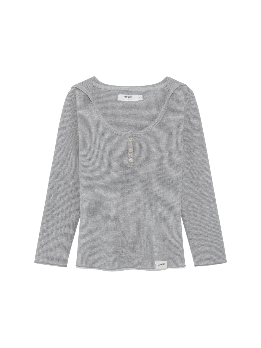 3/4 G WAFFLE BUTTON FLY TEE