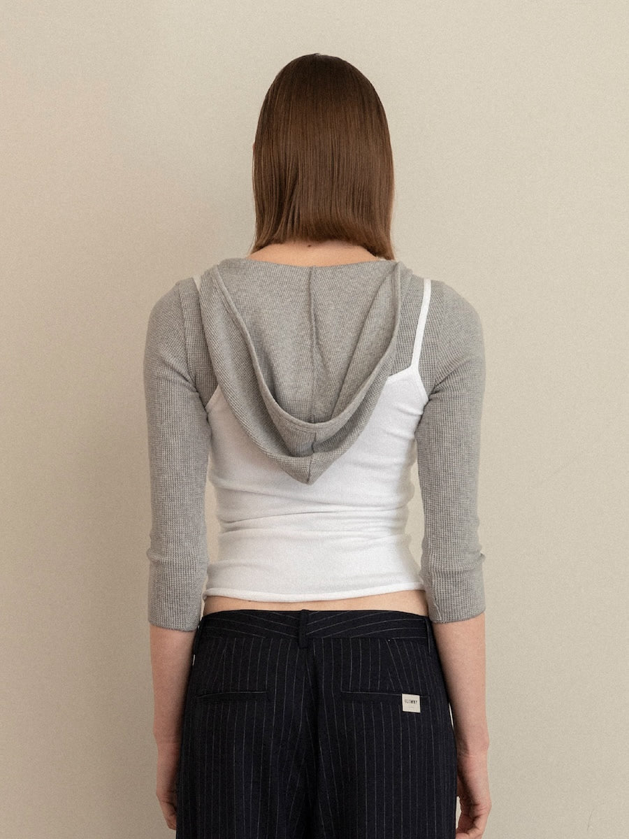 3/4 G WAFFLE BUTTON FLY TEE