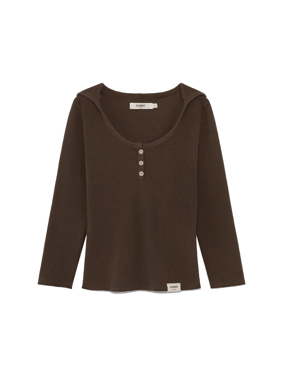 3/4 G WAFFLE BUTTON FLY TEE