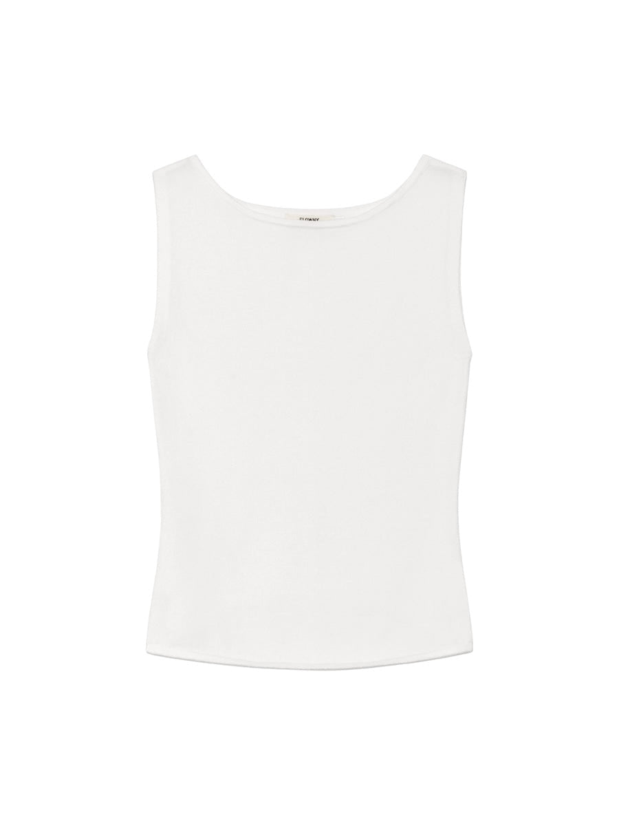 G KNIT SLIT SLEEVELESS TOP
