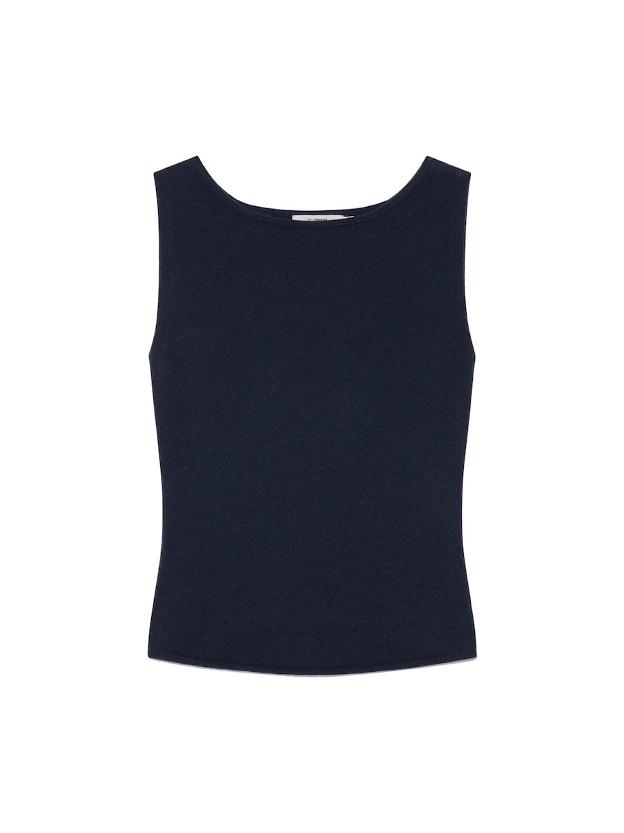 G KNIT SLIT SLEEVELESS TOP
