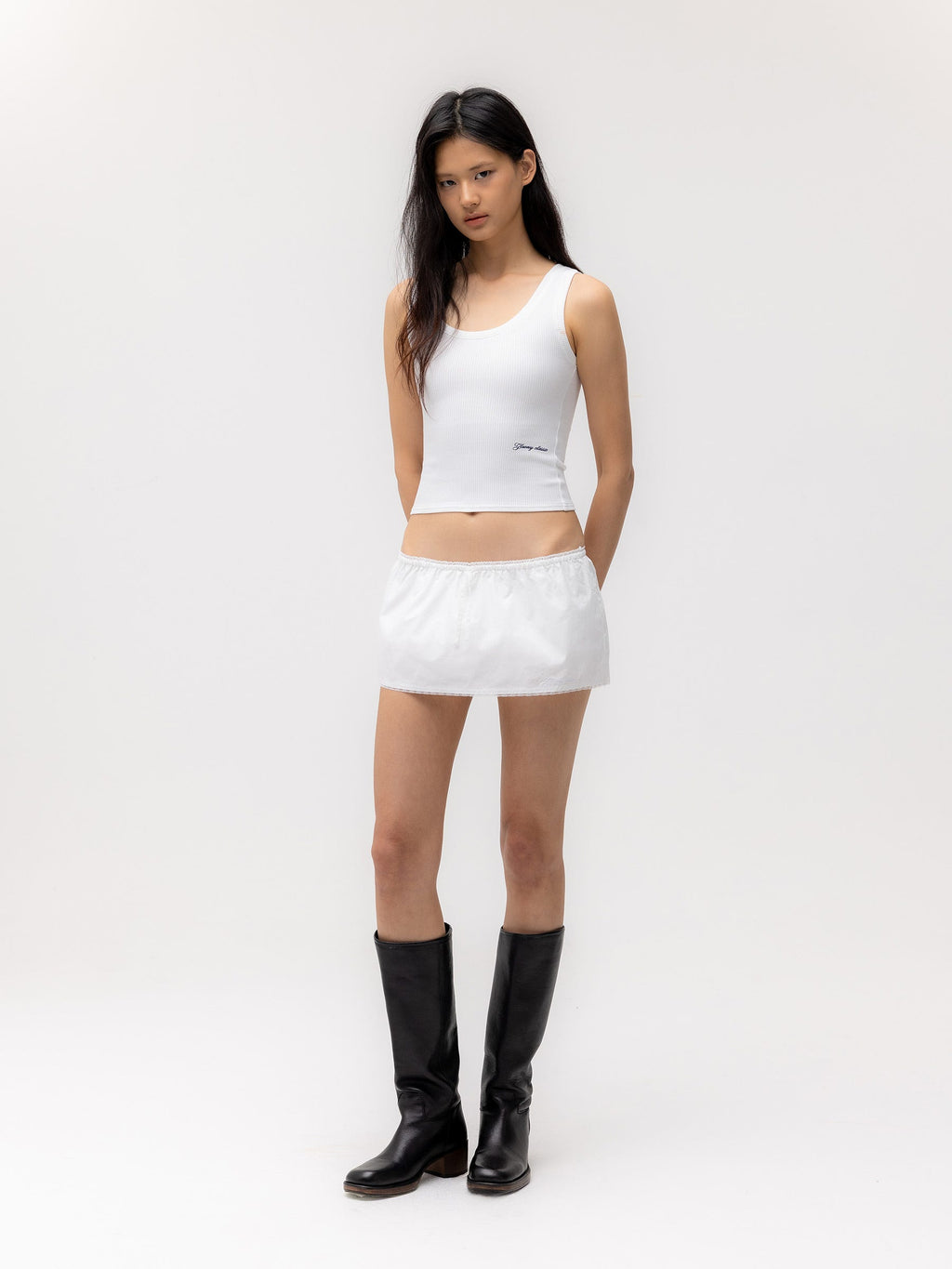 G CLASSIC LACE-UP MINI SKIRT