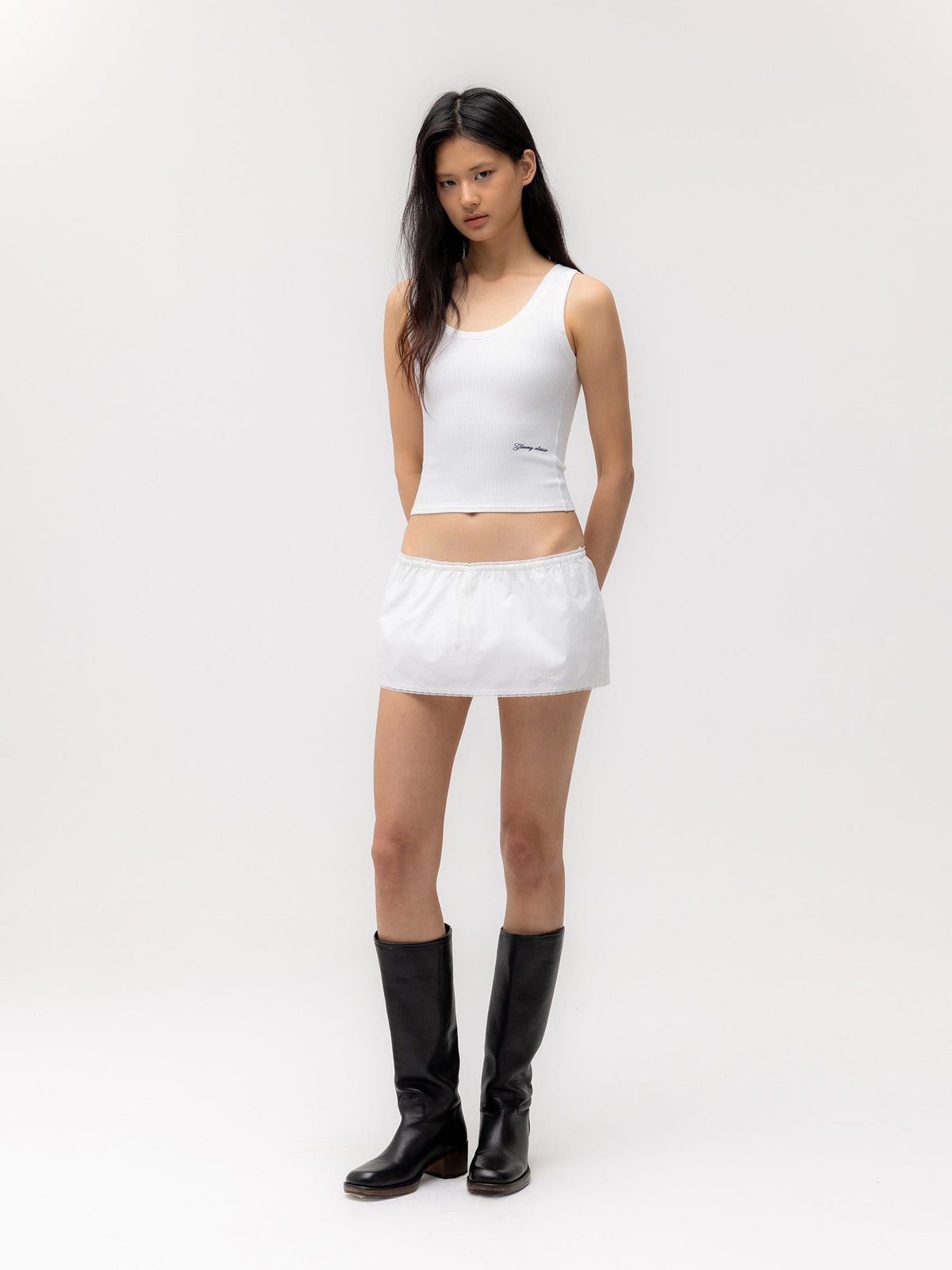 G CLASSIC LACE-UP MINI SKIRT