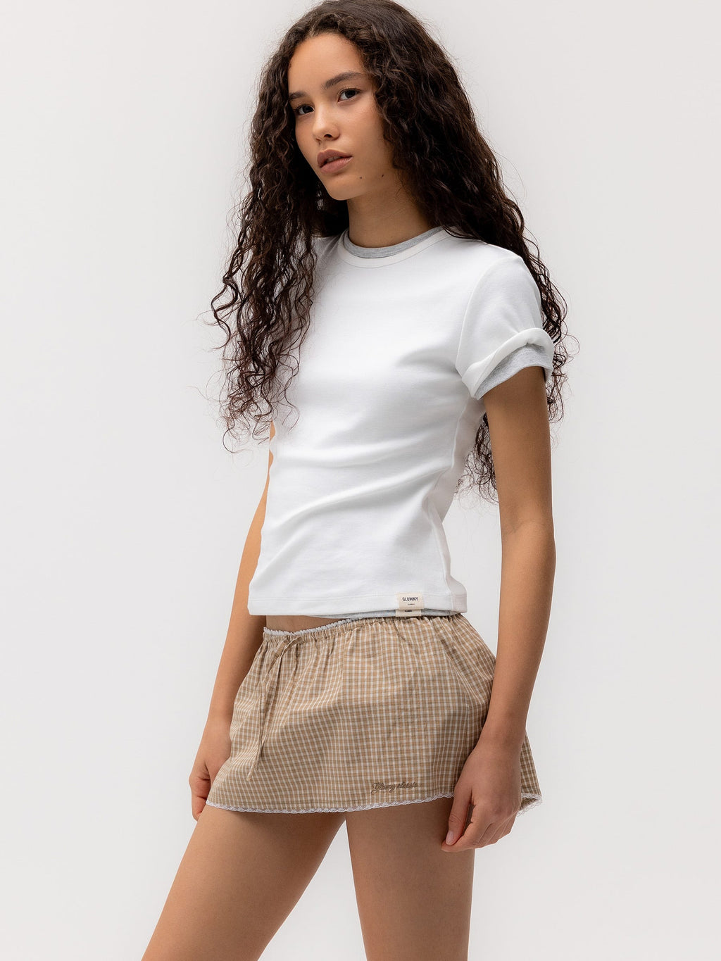 G CLASSIC LACE-UP MINI SKIRT
