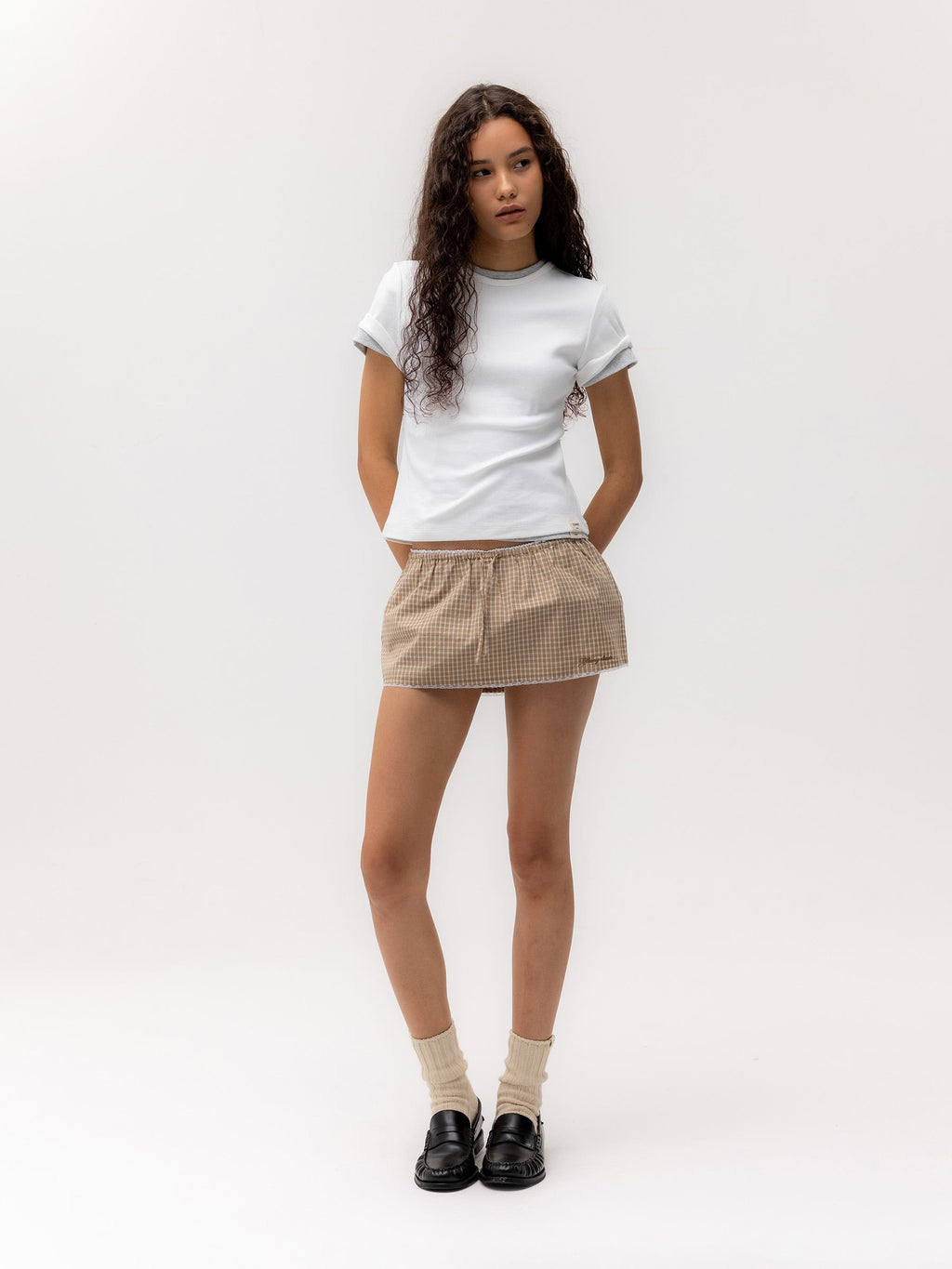 G CLASSIC LACE-UP MINI SKIRT