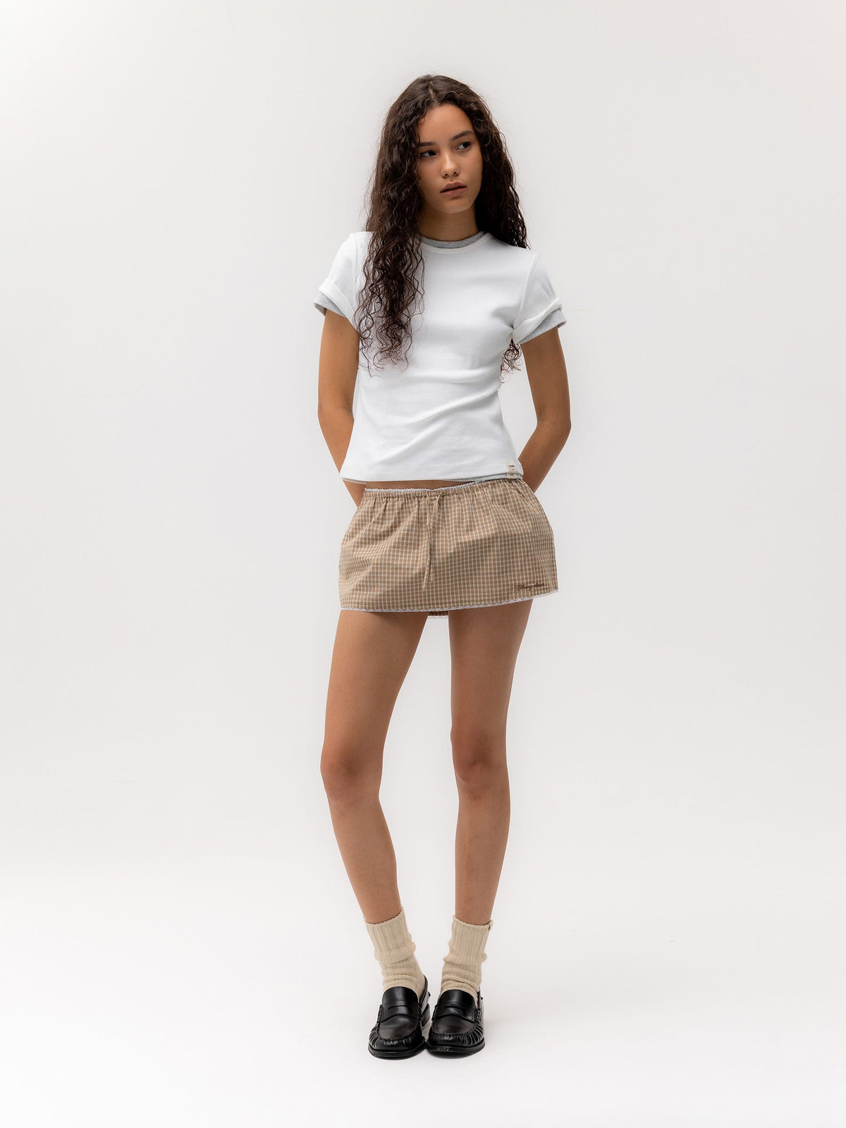 G CLASSIC LACE-UP MINI SKIRT
