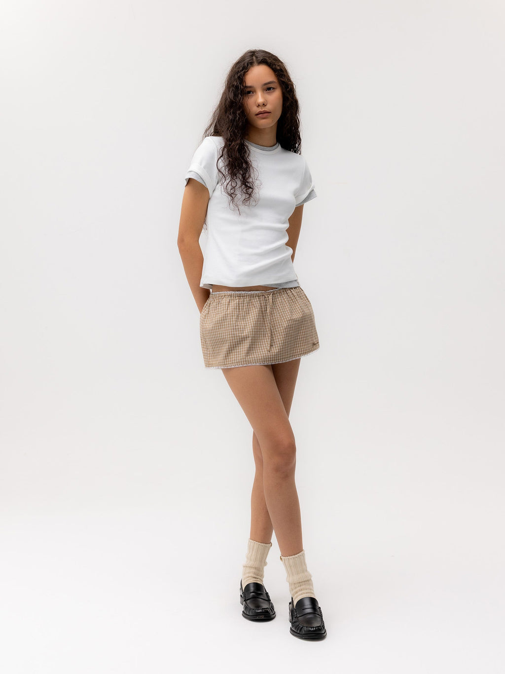 G CLASSIC LACE-UP MINI SKIRT
