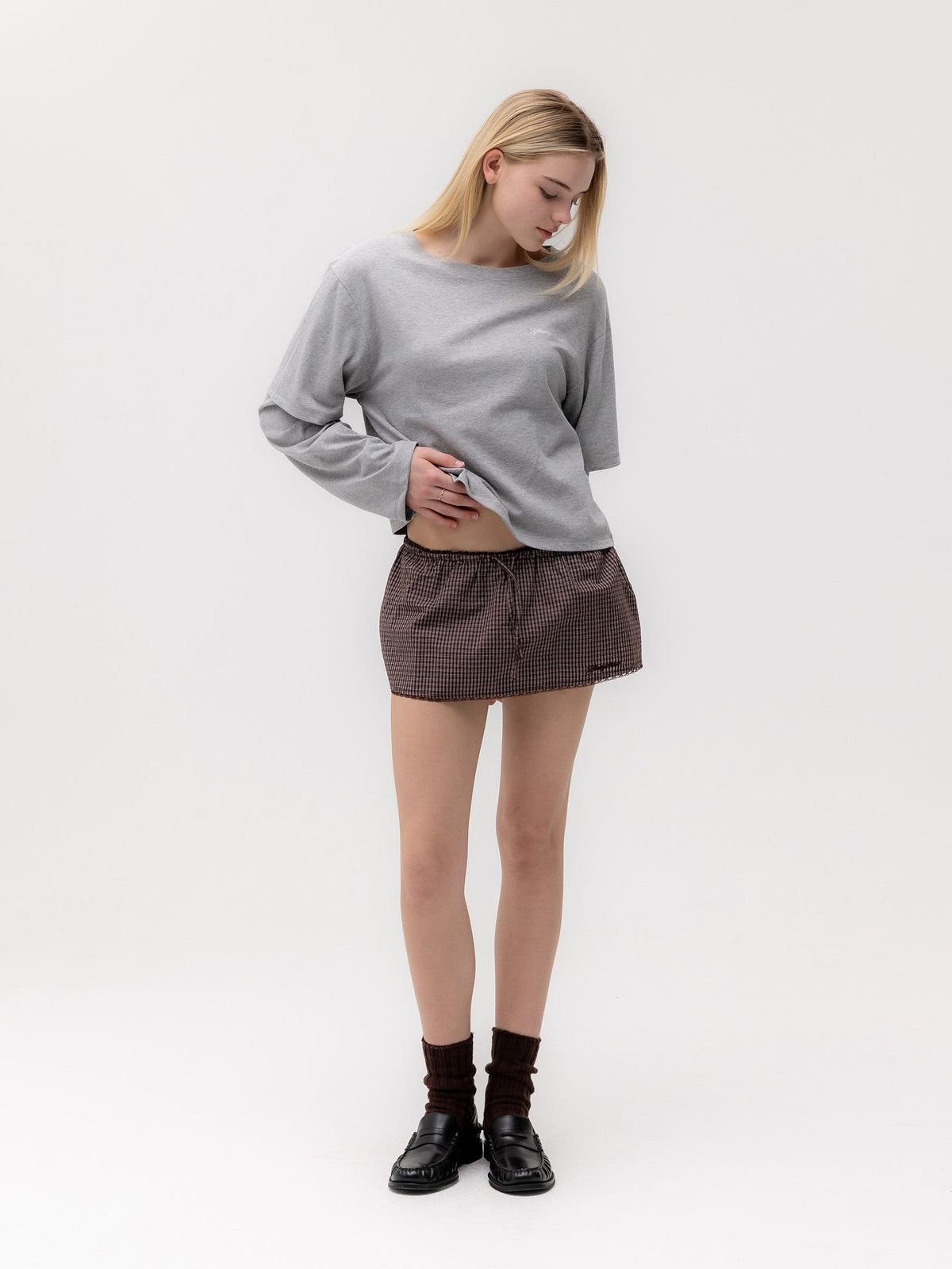 G CLASSIC LACE-UP MINI SKIRT